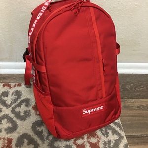 supreme ss18 backpack red
